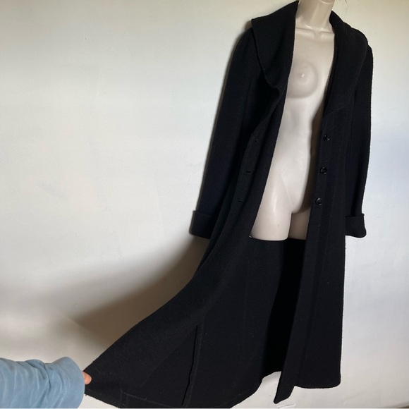 Jenne Maag New York designer wool ruffled long duster coat (bag17) - Picture 8 of 12